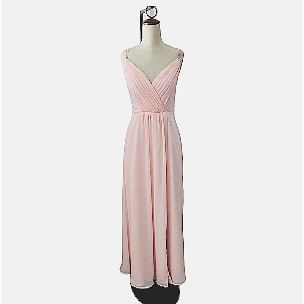 David's Bridal Chiffon with Crystal Straps Dress